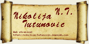 Nikolija Tutunović vizit kartica